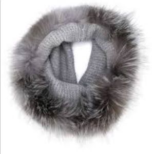 Eleventy fox fur trim scarf